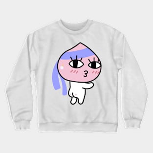 Peach with pearl earring Crewneck Sweatshirt